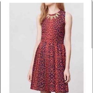 Anthropologie Wren Fit & Flare dress with back cutouts and pleated skirt, M (6)